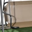 DONDOLO DA GIARDINO 3 POSTI CON COPERTURA REGOLABILE IN ACCIAIO E POLIESTERE 172X110X153 CM MARRONE E GRIGIO