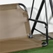 DONDOLO DA GIARDINO 3 POSTI CON COPERTURA REGOLABILE IN ACCIAIO E POLIESTERE 172X110X153 CM MARRONE E GRIGIO