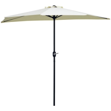OMBRELLONE DA TERRAZZA A MEZZALUNA CON APERTURA A MANOVELLA E PALO A 2 SEZIONI 2.6X135 M BEIGE