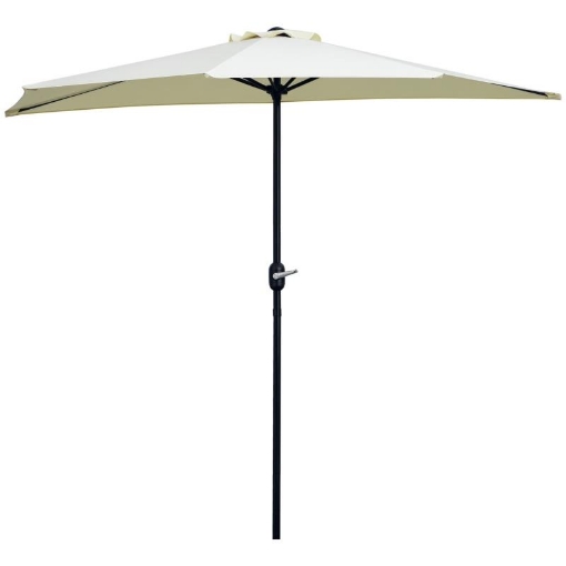OMBRELLONE DA TERRAZZA A MEZZALUNA CON APERTURA A MANOVELLA E PALO A 2 SEZIONI 2.6X135 M BEIGE