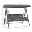 DONDOLO DA GIARDINO 3 POSTI CON TETTO REGOLABILE PORTABICCHIERI E CUSCINI 208X120X172 CM GRIGIO