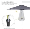OMBRELLONE DA GIARDINO INCLINABILE APERTURA A MANOVELLA 2.7 X 2.35 M GRIGIO