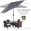 OMBRELLONE DA GIARDINO INCLINABILE APERTURA A MANOVELLA 2.7 X 2.35 M GRIGIO