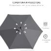 OMBRELLONE DA GIARDINO INCLINABILE APERTURA A MANOVELLA 2.7 X 2.35 M GRIGIO