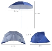 OMBRELLONE DA SPIAGGIA TONDO A TENDA 2 IN 1 210 X H222 CM COLORE BLU