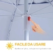 OMBRELLONE DA SPIAGGIA TONDO A TENDA 2 IN 1 210 X H222 CM COLORE BLU