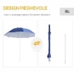 OMBRELLONE DA SPIAGGIA TONDO A TENDA 2 IN 1 210 X H222 CM COLORE BLU