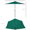 OMBRELLONE SEMICIRCOLARE IMPERMEABILE 269 X 138 X 236 CM VERDE