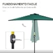 OMBRELLONE SEMICIRCOLARE IMPERMEABILE 269 X 138 X 236 CM VERDE