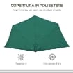 OMBRELLONE SEMICIRCOLARE IMPERMEABILE 269 X 138 X 236 CM VERDE