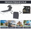 SDRAIO PIEGHEVOLE RECLINABILE CON TETTUCCIO PARASOLE IN TESSUTO OXFORD GRIGIO