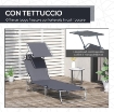 SDRAIO PIEGHEVOLE RECLINABILE CON TETTUCCIO PARASOLE IN TESSUTO OXFORD GRIGIO
