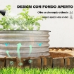 SET DI 2 LETTI PER ORTO RIALZATI IN ACCIAIO GALVANIZZATO CON FONDO APERTO, Ø60X30CM, ARGENTO