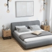 SET DI 2 COMODINI CON 2 CASSETTI STILE INDUSTRIALE IN LEGNO E ACCIAIO COLORE LEGNO