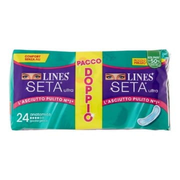 LINES SETA ULTRA ASSORBENTI ANATOMICO IPOALLERGENICO 24PZ 