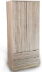 ARMADIO IN LEGNO MINIMAL CON 2 ANTE E CASSETTI, MANIGLIA, COLORE ROVERE 80 X 52 X 190 CM 