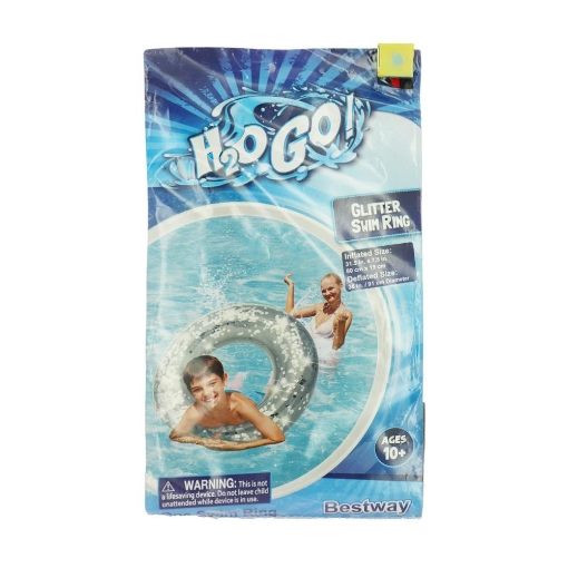 BESTWAY CIAMBELLA SALVAGENTE CON GLITTER GONFIABILE DIMENSIONI 80X19CM 10 ANNI+