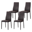 SEDIA IVY MARRONE SET 4PZ IN METALLO CON SEDUTA IMBOTTITA 53 X 46 X H97 CM
