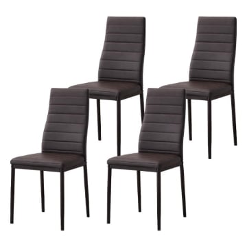 SEDIA IVY MARRONE SET 4PZ IN METALLO CON SEDUTA IMBOTTITA 53 X 46 X H97 CM