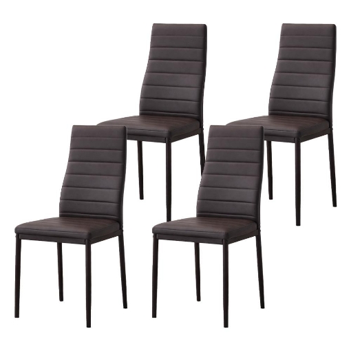 SEDIA IVY MARRONE SET 4PZ IN METALLO CON SEDUTA IMBOTTITA 53 X 46 X H97 CM