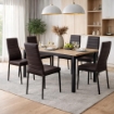 SEDIA IVY MARRONE SET 4PZ IN METALLO CON SEDUTA IMBOTTITA 53 X 46 X H97 CM
