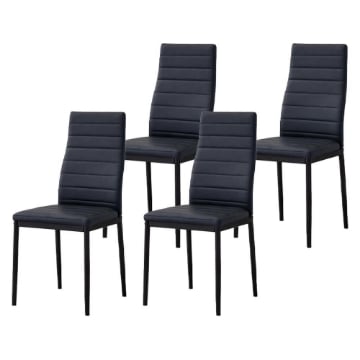 SEDIA IVY NERA SET4PZ IN METALLO CON SEDUTA IMBOTTITA 53 X 46 X H97 CM