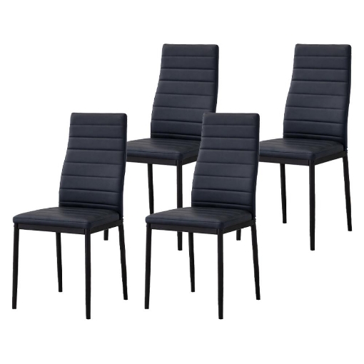 SEDIA IVY NERA SET4PZ IN METALLO CON SEDUTA IMBOTTITA 53 X 46 X H97 CM