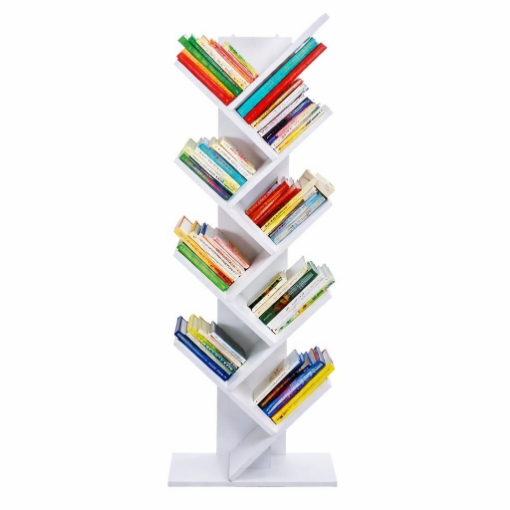 LIBRERIA ARIANE CON 8 RIPIANI IN DESIGN MODERNO BIANCA