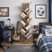 LIBRERIA ARIANE CON 8 RIPIANI IN DESIGN MODERNO NATURALE 50 X 25 X H141,5 CM