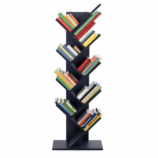 LIBRERIA ARIANE CON 8 RIPIANI IN DESIGN MODERNO GRIGIO SCURO