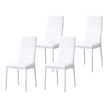 SET 4 SEDIE IVY BIANCA  IN METALLO CON SEDUTA IMBOTTITA 53 X 46 X H97 CM 