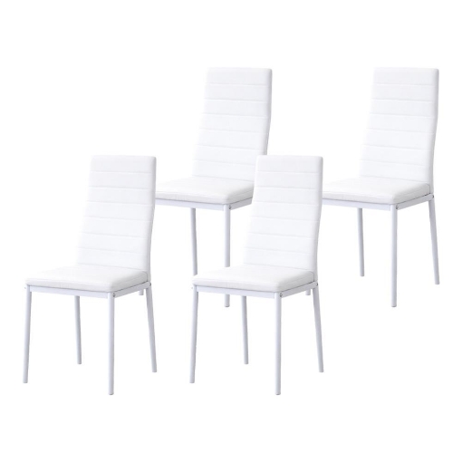 SET 4 SEDIE IVY BIANCA  IN METALLO CON SEDUTA IMBOTTITA 53 X 46 X H97 CM 