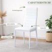 SET 4 SEDIE IVY BIANCA  IN METALLO CON SEDUTA IMBOTTITA 53 X 46 X H97 CM 