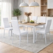 SET 4 SEDIE IVY BIANCA  IN METALLO CON SEDUTA IMBOTTITA 53 X 46 X H97 CM 