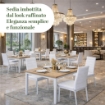 SET 4 SEDIE IVY BIANCA  IN METALLO CON SEDUTA IMBOTTITA 53 X 46 X H97 CM 