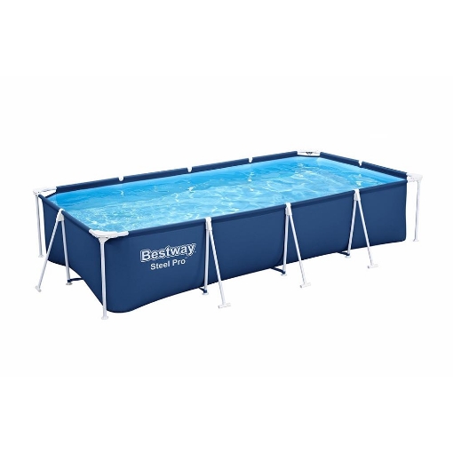 BESTWAY PISCINA FUORI TERRA STEEL PRO RETTANGOLARE 400X211X81CM BLU