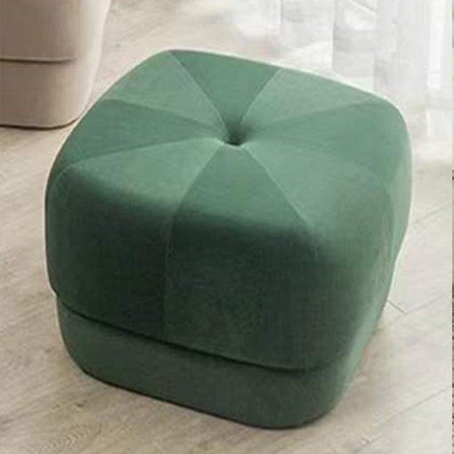 POUF DA ARREDAMENTO IN VELLUTO LISCIO H38X40X40 CM COLOR VERDE