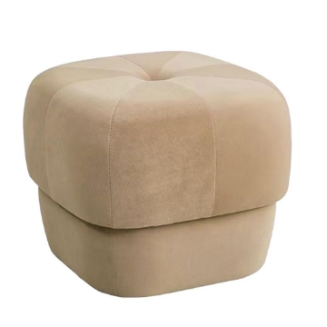 POUF DA ARREDAMENTO IN VELLUTO LISCIO H38X40X40 CM COLOR BEIGE