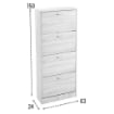 SCARPIERA 4 ANTE IN LEGNO TRUCIOLARE CON MELAMINICO 2 DIVISORI OGNI ANTA BIANCO LEGNO 63 X 24 X 150 CM