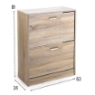 SCARPIERA 2 ANTE IN LEGNO TRUCIOLARE CON MELAMINICO 2 DIVISORI OGNI ANTA ROVERE 63 X 24 X 81 CM
