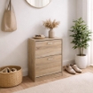 SCARPIERA 2 ANTE IN LEGNO TRUCIOLARE CON MELAMINICO 2 DIVISORI OGNI ANTA ROVERE 63 X 24 X 81 CM