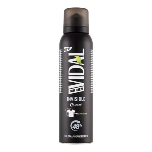 VIDAL UOMINI INVISIBLE DEO SPRAY DERMOTESTATO 0% ALCOOL 150 ML