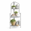 SCAFFALE PORTAVASI ROSALIE CON 3 PIANI IN COLORE BIANCO OSSIDATO
