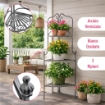 SCAFFALE PORTAVASI ROSALIE CON 3 PIANI IN COLORE BIANCO OSSIDATO