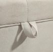 PANCA CONTENITORE DA 80L IMBOTTITA CON RIVESTIMENTO IN TESSUTO E GAMBE IN LEGNO, 118X42X45 CM, CREMA