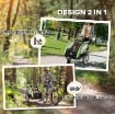 RIMORCHIO BICI PER BAMBINI E PASSEGGINO 2 IN 1 CON CINTURA, TASCHE E BANDIERINA, VERDE