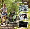 RIMORCHIO BICI PER BAMBINI E PASSEGGINO 2 IN 1 CON CINTURA, TASCHE E BANDIERINA, VERDE