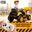 RUSPA ELETTRICA PER BAMBINI 3-6 ANNI MARCHIO UFFICIALE CATERPILLAR 12V CON TELECOMANDO, GIALLO
