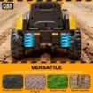 RUSPA ELETTRICA PER BAMBINI 3-6 ANNI MARCHIO UFFICIALE CATERPILLAR 12V CON TELECOMANDO, GIALLO