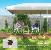 GAZEBO PIEGHEVOLE CON 6 TENDE ZANZARIERA E STRUTTURA IN ACCIAIO, 585X295X270CM, BIANCO CREMA